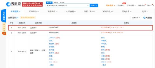 關聯公司注冊資本大幅提升至9.3億美元，增幅超75.47%，聚焦技術咨詢與技術服務領域